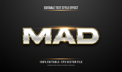Luxury gold and shiny metallic effect editable text style. Vector editable text effect	