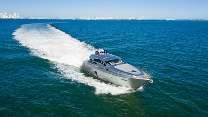 Aerial motor yacht underway