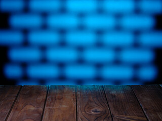 Poster - Empty table top with light pattern on bricks background