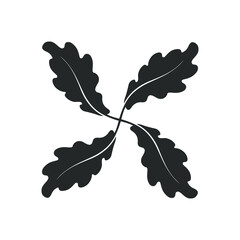Wall Mural - Oak leaves graphic icon. Oak leaves sign isolated on white background. Flat style. Pictogram for web graphics. Vector illustration