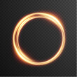 © Виктория Проскурина - Vector light line effect of golden circle. Luminous fire trail on a transparent background. Light round line with an advantage effect. Golden circle light png.