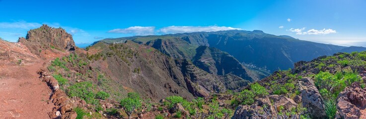 Wall Mural - Aerial view of Barranco de Taguluche at La Gomera, Canary Islands, Spain.