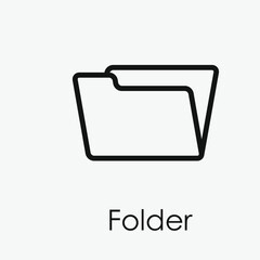 Poster - Folder vector icon.  Editable stroke. Linear style sign for use on web design and mobile apps, logo. Symbol illustration. Pixel vector graphics - Vector