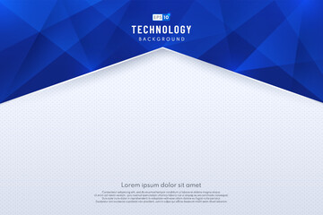 Wall Mural - Abstract technology geometric blue color, Silver background with copy space. Modern futuristic. You can use for brochure, print, ad, magazine, poster, website, magazine, leaflet. Vector illustration