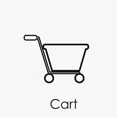 Poster - Shopping cart vector icon. Editable stroke. Symbol in Line Art Style for Design, Presentation, Website or Apps Elements, Logo. Pixel vector graphics - Vector
