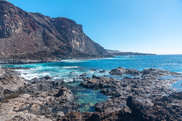 Cala de Tacoron bay near La Restinga town at El Hierro island, Canary islands, Spain