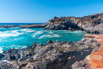 Wall Mural - Rock pool at Cala de Tacoron bay near La Restinga town at El Hierro island, Canary islands, Spain