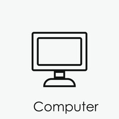 Poster - Computer vector icon.  Editable stroke. Linear style sign for use on web design and mobile apps, logo. Symbol illustration. Pixel vector graphics - Vector