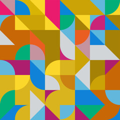 Aufkleber - Multi-colored Abstract Geometric Shapes Background. Seamless Color Vector