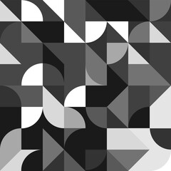 Aufkleber - Monochrome Abstract Geometric Shapes Background. Seamless Vector background