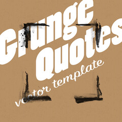 Wall Mural - Grunge quotes. Vector template for overlays. On cardboard realistic texture