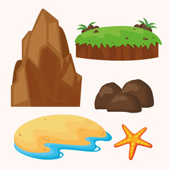 Sticker - five island icons