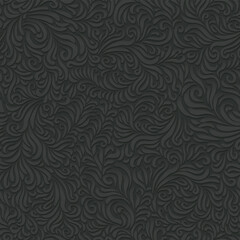 Aufkleber - Seamless abstract dark floral seamless pattern. Vector background