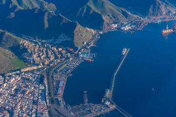 Wall Mural - Aerial view of port of Santa Cruz de Tenerife, Tenerife, Canary islands, Spain