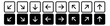 Set of 16 black arrow icons.
