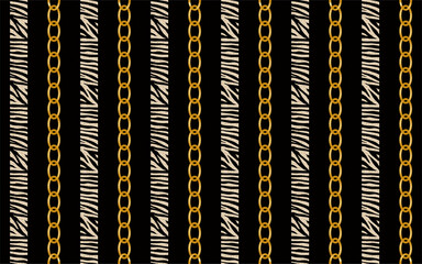 	
Seamless golden chains, zebra pattern. Vector,  Illustration.	
