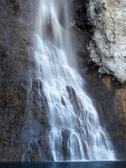 View of a silky smooth waterfall in Yellowstone National Park