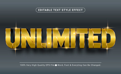 Poster - 3d golden unlimited text effect, editable text font effect