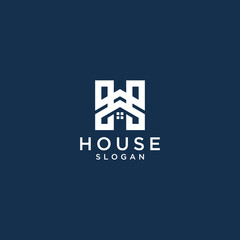 Canvas Print - House Letter H Logo Design for Real Estate