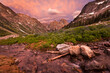 © Tandem Stock - A dramatic sunset casts a pink glow over the North Fork of Cascade Canyon in Grand Teton National Park, Wyoming.