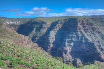 Wall Mural - Aerial view of Barranco de Arure at La Gomera, Canary Islands, Spain