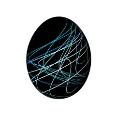 Poster - Colored textured Easter egg on a white background. 3d graphics.