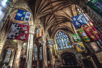 Poster - Edinburgh, Scotland - January 18, 2020: Preston Aisle, Cathedral of Saint Giles - High Kirk, Church of Scotland in Edinburgh city