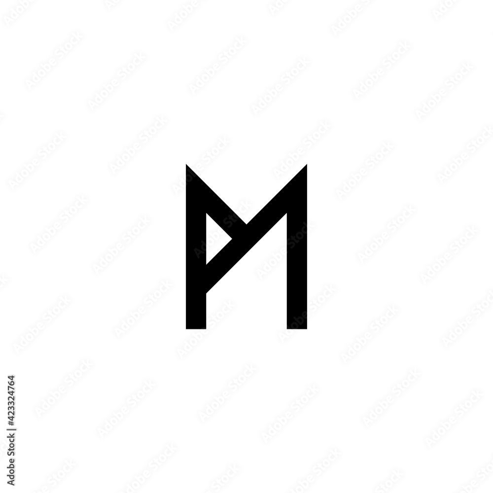 PM Abstract logo template design