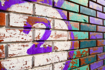 Wall Mural - Colored Graffiti Countdown to 5 Number 2 