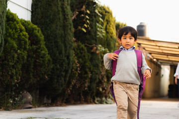 A child walking to school