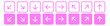 Set of 16 pink arrow icons.