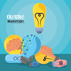 Poster - creativity brainstorm bulb