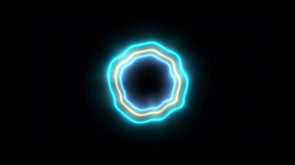 Poster - Glowing lines 3D render of energy in electric musical movement. Expanding waveform of dynamic flow with sound frequency movement. Futuristic pulsesound ripple.