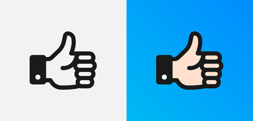 Poster - Hand like, thumb up vector icon illustration. Social media concept.