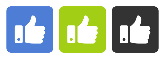Poster - Hand like, thumb up vector icon illustration. Social media concept.