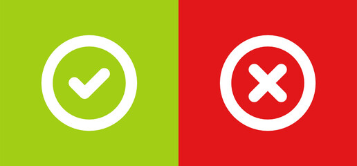 Aufkleber - Yes no green and red icon vector illustration.