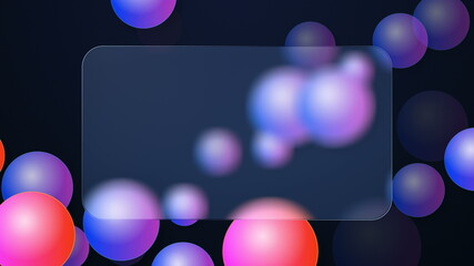 Aufkleber - Glassmorphism trendy geometric background. Graphics with the effect of translucent glass or plastic.