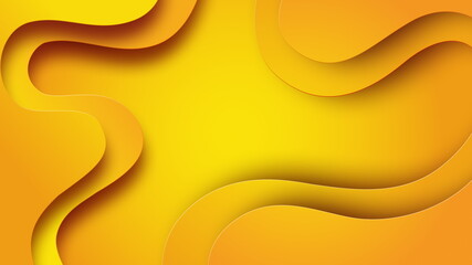 Aufkleber - Minimal dynamic gradient on yellow background with copy space. Geometric Backdrop. Fluid 3d shapes composition. Copy space.
