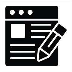 website editing glyph modern illustration