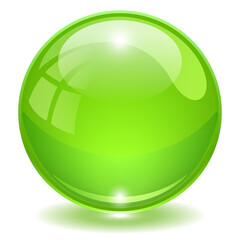 Wall Mural - Green glass 3d ball vector illustration