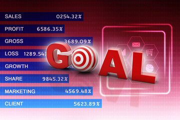 Poster - 3d rendering target goal
