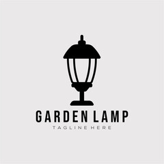 Wall Mural - garden lamp isolated logo template vector illustration design. vintage lamp, led, electric logo concept