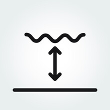 Water Depth Line Outline Icon. Eps10 Vector Illustration.