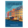 Vintage Poster Copenhagen Denmark vector illustration in Vintage style. Perfect for Poster and t shirt design