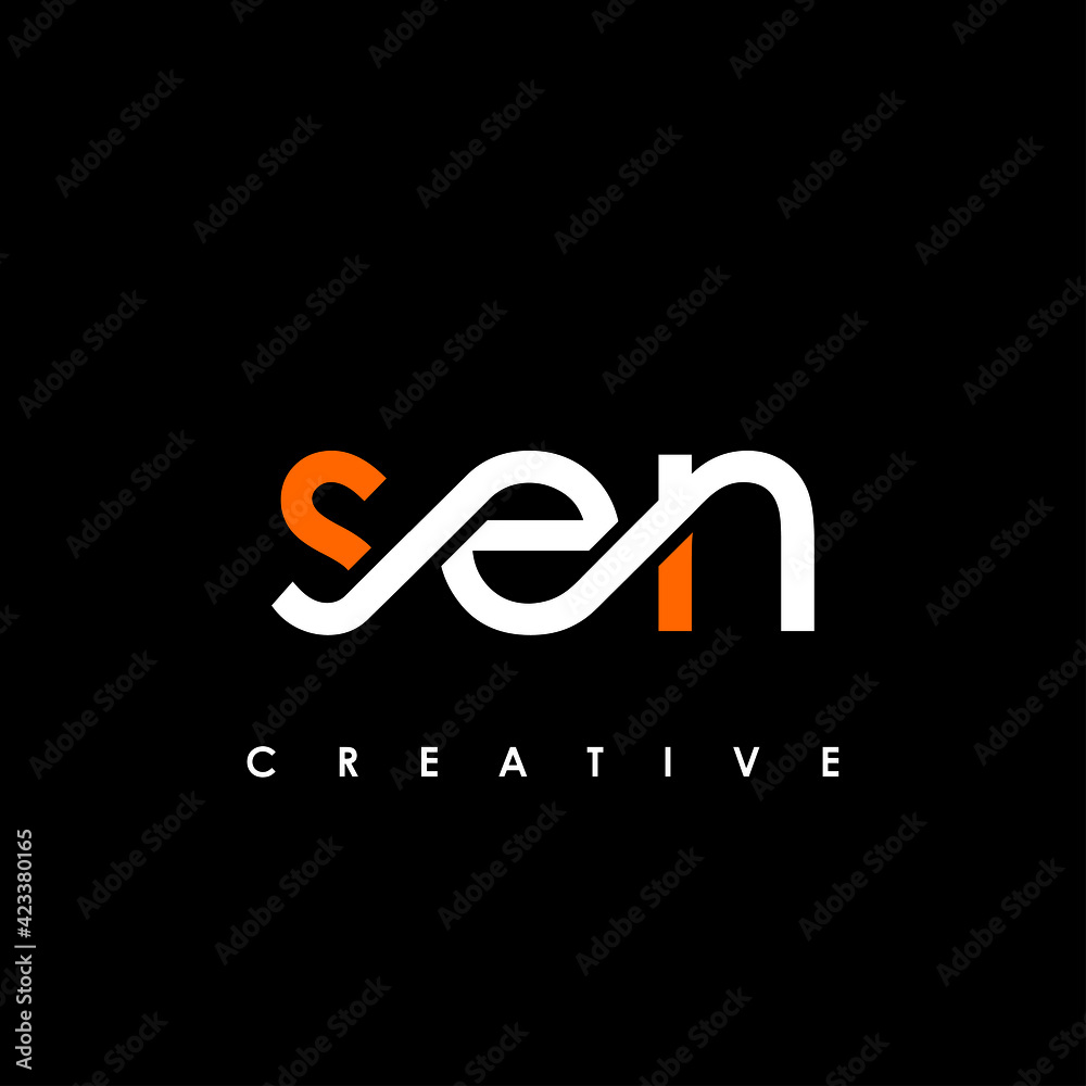 SEN Letter Initial Logo Design Template Vector Illustration - obrazy, fototapety, plakaty 