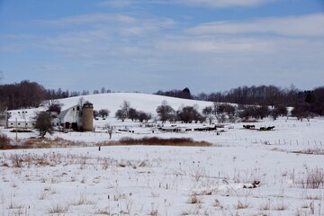 Upstate New York farm in the winter