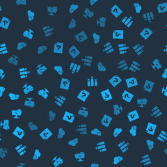 Poster - Set Cloud mail server, Unknown document, Ranking star and FTP operation successful on seamless pattern. Vector