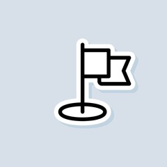 Poster - Flag line icon sticker. Mission icon. Achievement symbol, logo. Vector on isolated white background. EPS 10