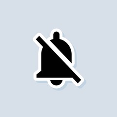 Poster - Mute Bell sticker. Alarm off, bell ring icon. Notification bell icon for incoming inbox message. Bell ring for alarm clock and smartphone application alert. Vector on isolated white background. EPS 10