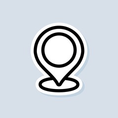 Poster - Location pin sticker, store point. Local marketing e-commerce campaign strategy. GPS location. Map pin icon. Vector on isolated background. EPS 10